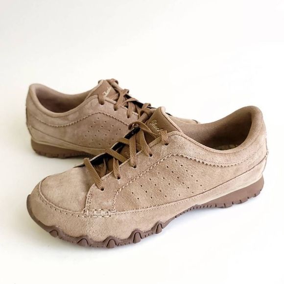Skechers Shoes - Skechers Womens Shoes Curbed Bikers Tan Brown Lace Up Shoe Size